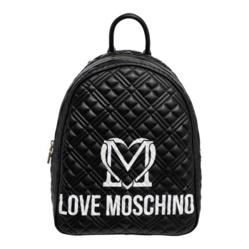 Multikleur Logo Rugzak met Ritssluiting Love Moschino , Black , Dames