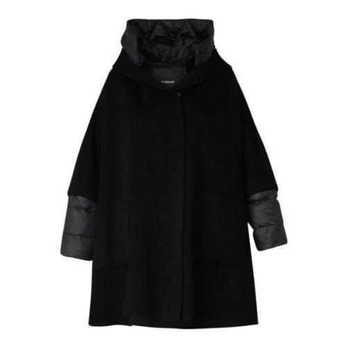 Gehoode Cape Jas Pinko , Black , Dames