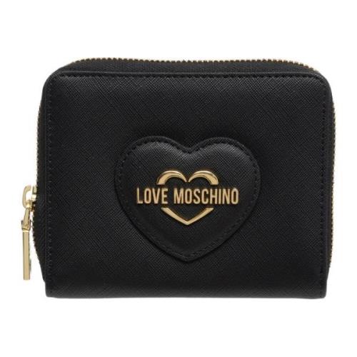 Portemonnee met rits, logo en kaartsleuven Love Moschino , Black , Dam...