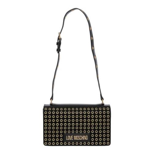 Schoudertas met Studs en Magneetsluiting Love Moschino , Black , Dames