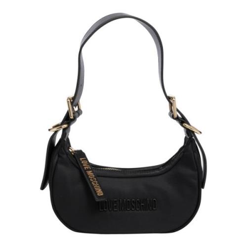 Stijlvolle Hobo Tas met Verstelbare Band Love Moschino , Black , Dames