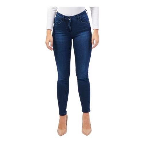 Blauwe Skinny Fly Versierde Jeans Patrizia Pepe , Blue , Dames