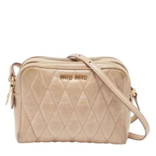 Pre-owned Leather crossbody-bags Miu Miu Pre-owned , Beige , Dames