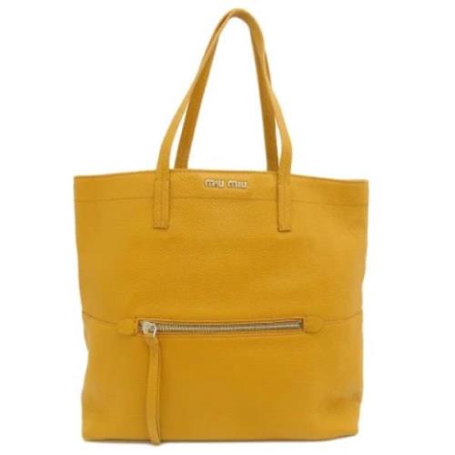 Pre-owned Leather shoulder-bags Miu Miu Pre-owned , Yellow , Dames