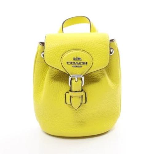 Pre-owned Leather backpacks Coach Pre-owned , Yellow , Dames