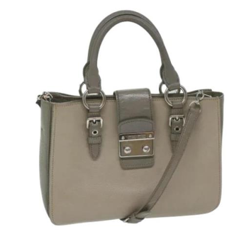 Pre-owned Leather handbags Miu Miu Pre-owned , Gray , Dames