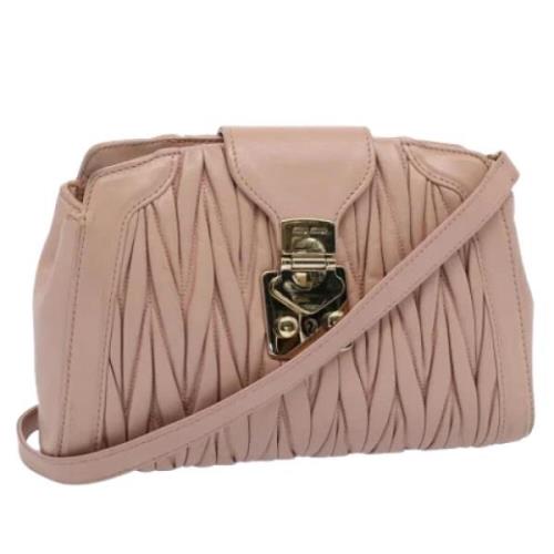 Pre-owned Leather shoulder-bags Miu Miu Pre-owned , Pink , Dames