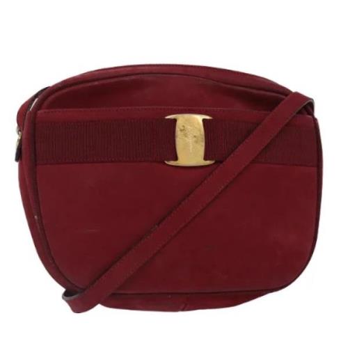 Pre-owned Suede shoulder-bags Salvatore Ferragamo Pre-owned , Red , Da...