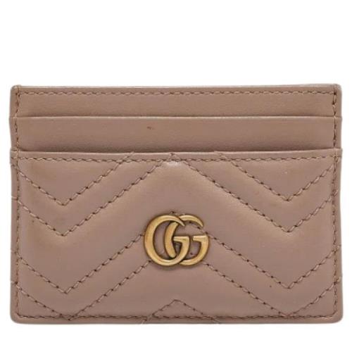 Pre-owned Leather wallets Gucci Vintage , Beige , Dames