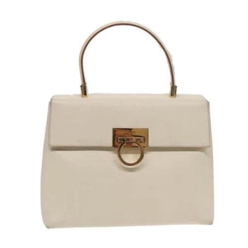 Pre-owned Leather handbags Salvatore Ferragamo Pre-owned , White , Dam...