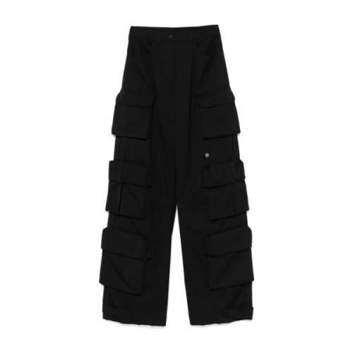 Zwarte Cargo Broek Wijde Pijpen Emporio Armani , Black , Dames