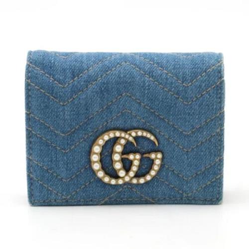 Pre-owned Canvas wallets Gucci Vintage , Blue , Dames