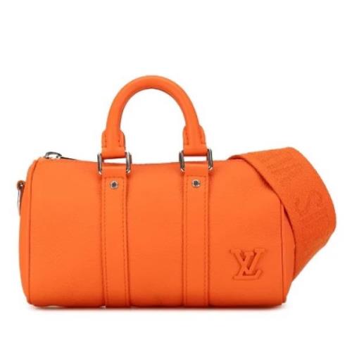 Pre-owned Leather handbags Louis Vuitton Vintage , Orange , Dames