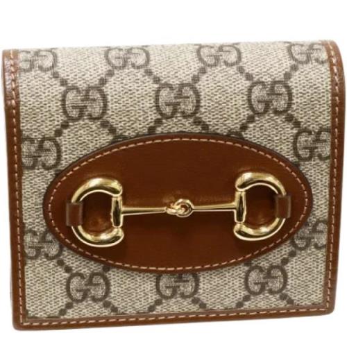 Pre-owned Leather wallets Gucci Vintage , Beige , Dames