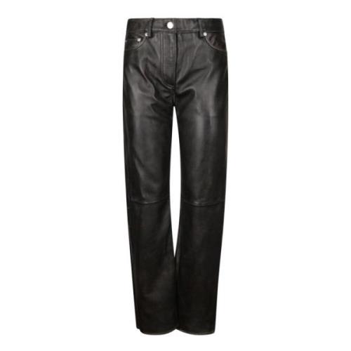 Leren broek voor vrouwen Samsøe Samsøe , Black , Dames