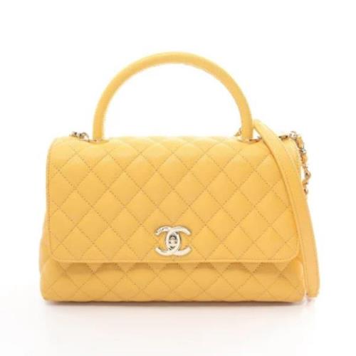 Pre-owned Canvas chanel-bags Chanel Vintage , Yellow , Dames