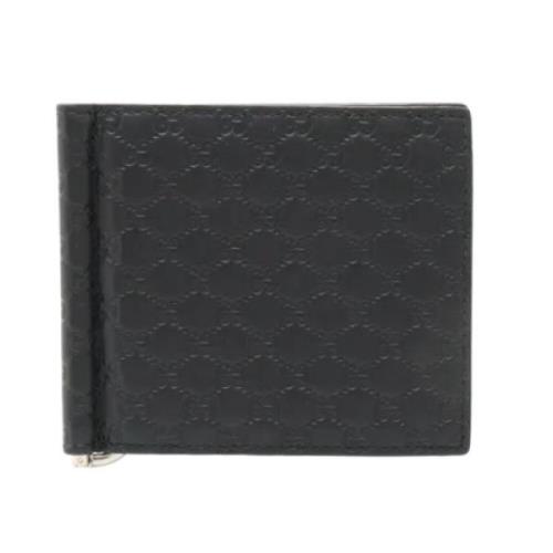 Pre-owned Leather wallets Gucci Vintage , Black , Heren