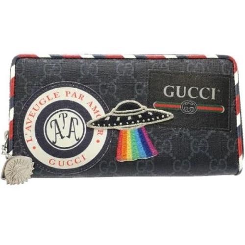 Pre-owned Leather wallets Gucci Vintage , Black , Dames