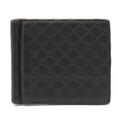 Pre-owned Leather wallets Gucci Vintage , Black , Dames