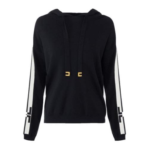 Sweatshirt met trekkoord en tweekleurige banden Elisabetta Franchi , B...