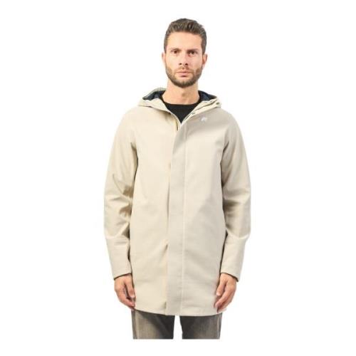 Beige Bonded Jas met Polar Fleece K-Way , Beige , Heren