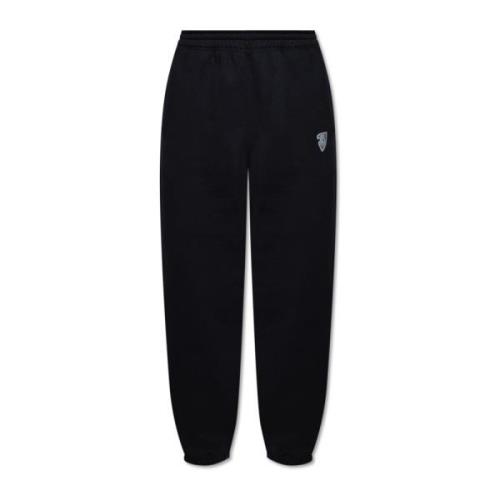 Sweatpants met bedrukt logo Burberry , Black , Heren