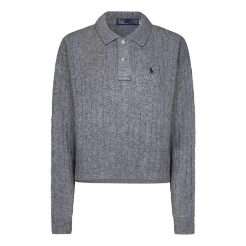 Grijze Sweater met Pony Borduursel Polo Ralph Lauren , Gray , Dames