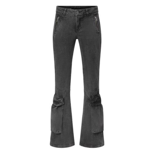 Bootcut Cargo Broek Diesel , Gray , Dames