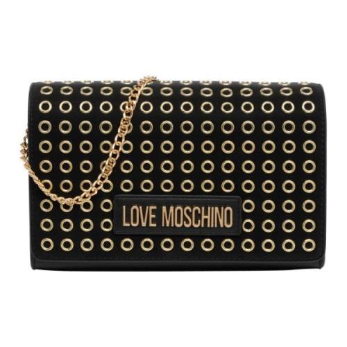 Schoudertas met Studs en Magneetsluiting Love Moschino , Black , Dames