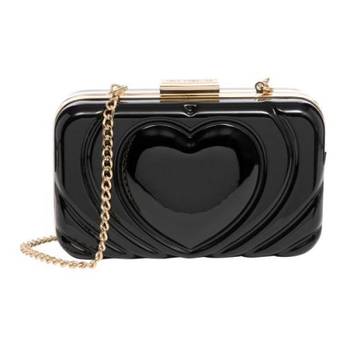 Hart Clutch met Afneembare Band Love Moschino , Black , Dames