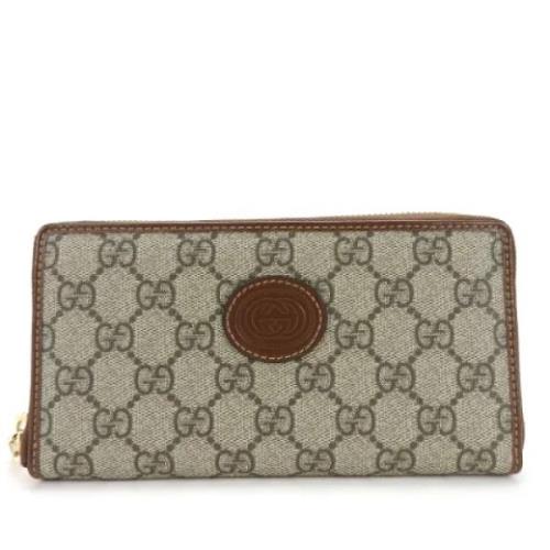 Pre-owned Canvas wallets Gucci Vintage , Beige , Dames