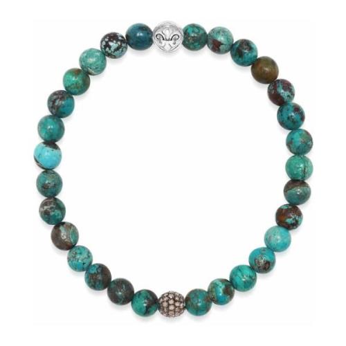 Men's Grey Diamond Wristband with Bali Turquoise Nialaya , Gray , Here...