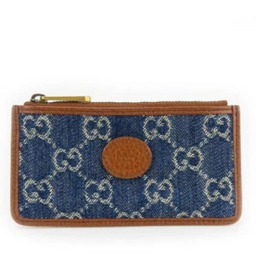 Pre-owned Canvas wallets Gucci Vintage , Blue , Dames