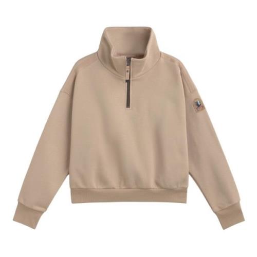 Zendaya Half-Zip High Neck Sweatshirt Parajumpers , Beige , Dames