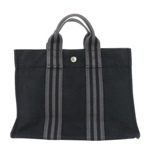 Pre-owned Canvas handbags Hermès Vintage , Black , Dames