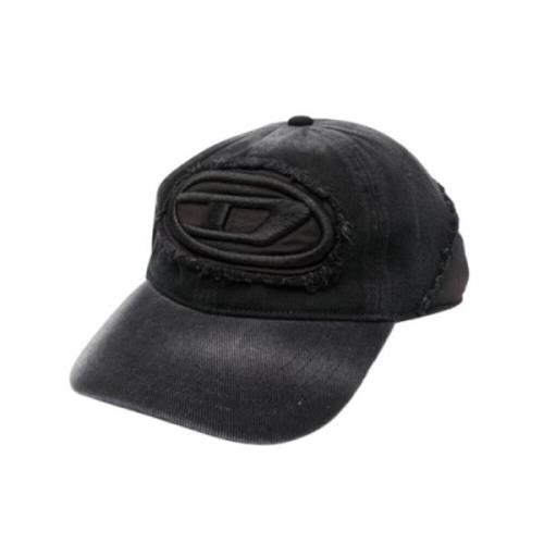 Verweerde Baseballpet met Logopatch Diesel , Black , Heren