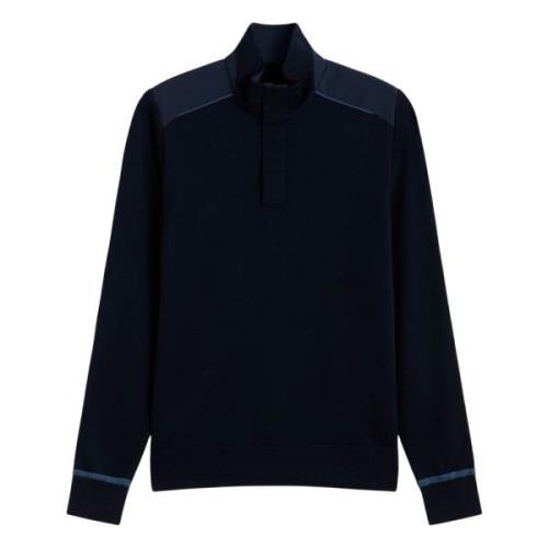 Pima Katoen Zip-Up Sweater Paul & Shark , Blue , Heren