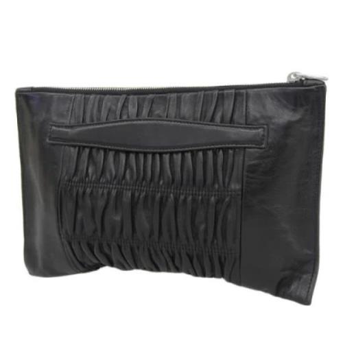 Pre-owned Leather clutches Prada Vintage , Black , Dames