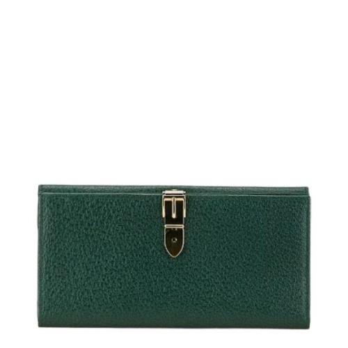 Pre-owned Leather wallets Gucci Vintage , Green , Dames