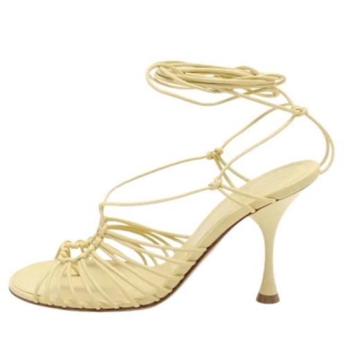 Pre-owned Leather sandals Bottega Veneta Vintage , Yellow , Dames