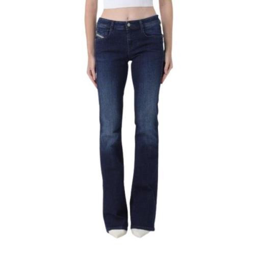 Bootcut Flare Jeans Denim Logo Patch Diesel , Blue , Dames