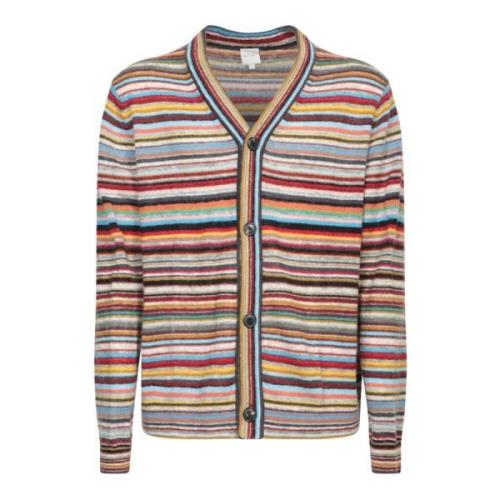 Luxe Multi Cardigan Sweater PS By Paul Smith , Multicolor , Heren