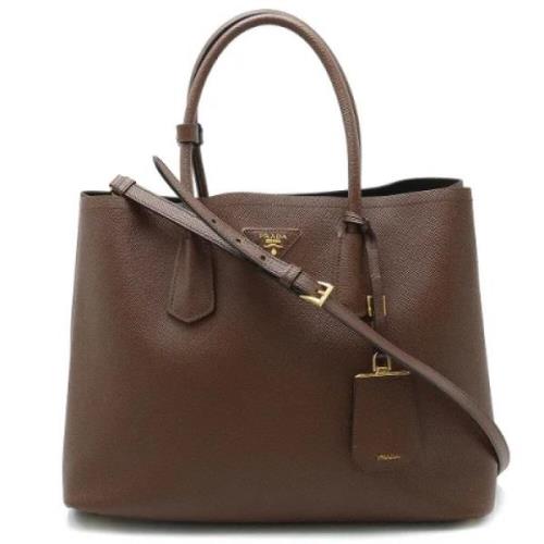 Pre-owned Leather totes Prada Vintage , Brown , Dames