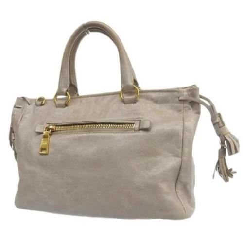 Pre-owned Leather handbags Prada Vintage , Gray , Dames