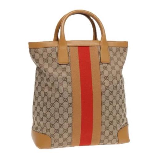 Pre-owned Canvas totes Gucci Vintage , Beige , Dames