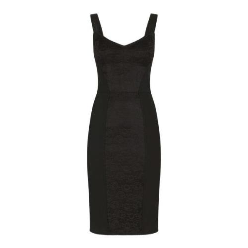 Elegante Midi Jurk Dolce & Gabbana , Black , Dames