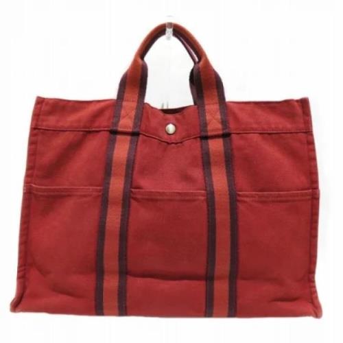 Pre-owned Canvas handbags Hermès Vintage , Red , Dames