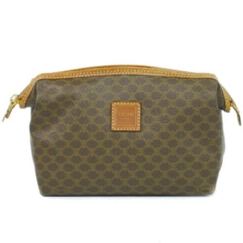 Pre-owned Canvas clutches Celine Vintage , Brown , Dames