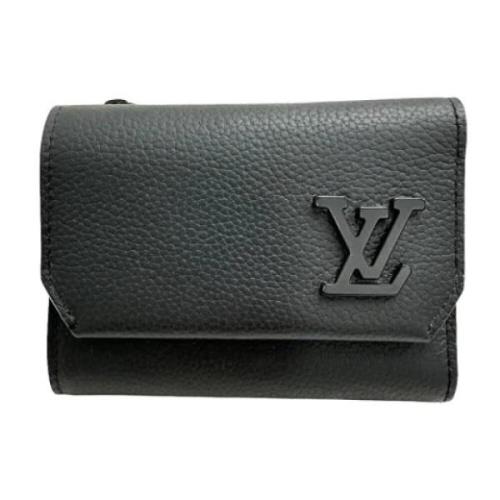 Pre-owned Leather wallets Louis Vuitton Vintage , Black , Dames