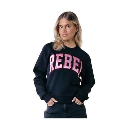 Rebel Patch Relaxte Sweatvest Colourful Rebel , Black , Dames